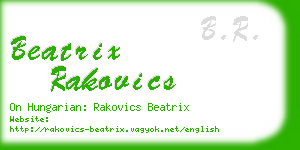 beatrix rakovics business card